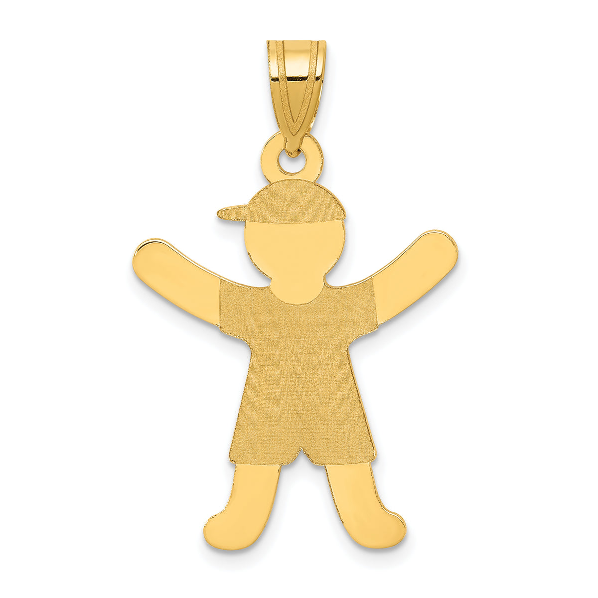 14k Laser Polished Boy with Hat Charm