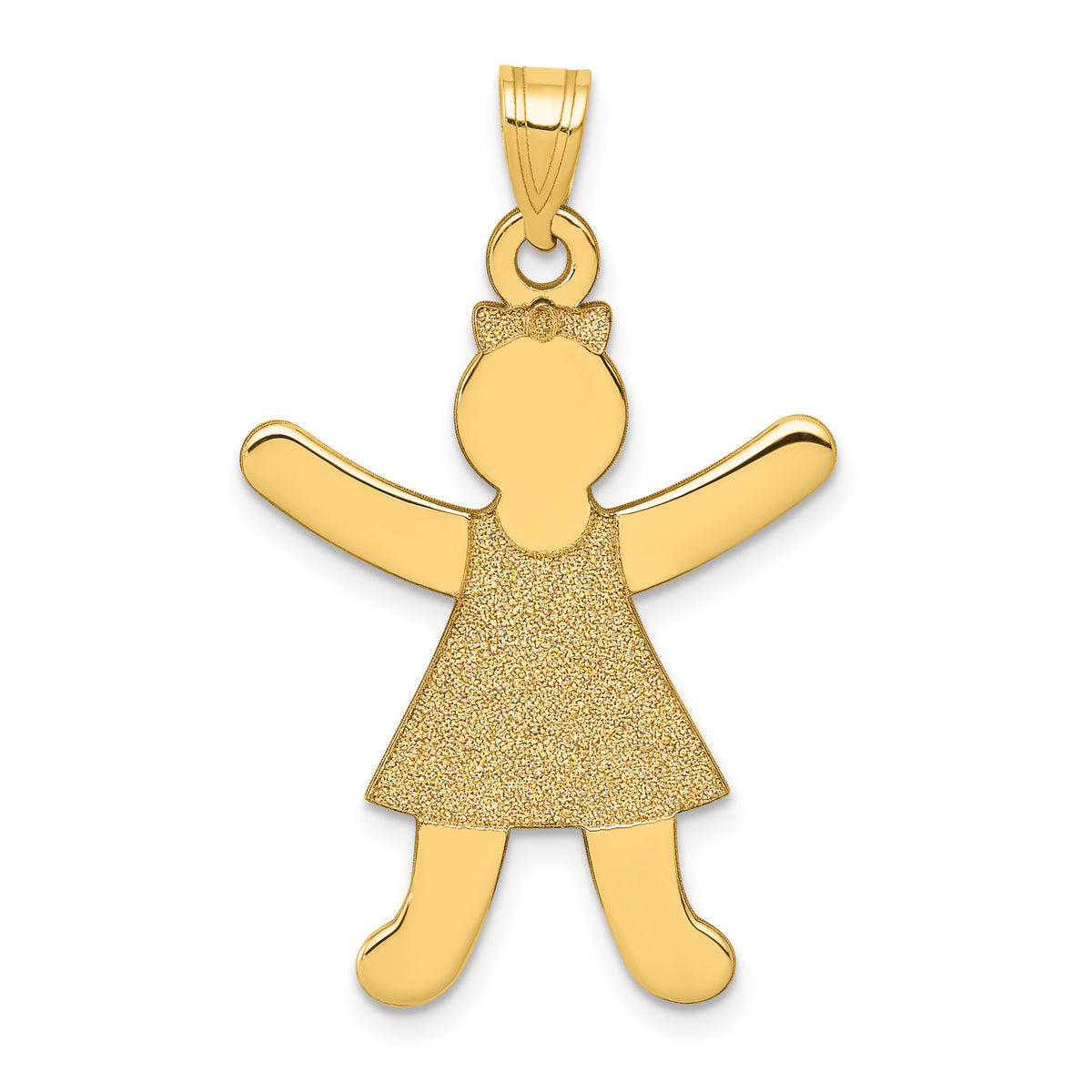 14k Laser Cut Girl Charm