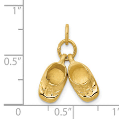 14k 3D Moveable Polished Baby Shoes Charm