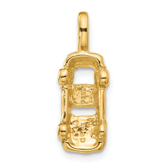 14K Gold 3D Sports Car Charm with Polished Finish for Men