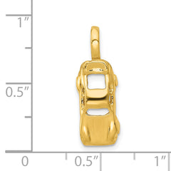 14K Gold 3D Sports Car Charm with Polished Finish for Men