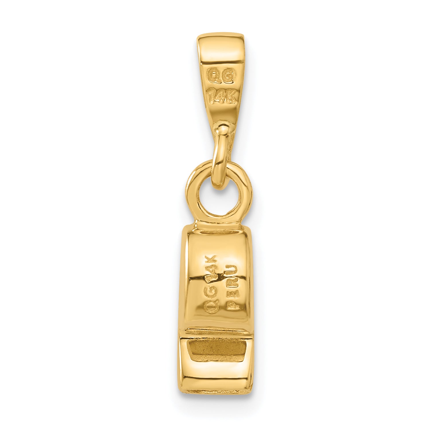 14K 3D Sports Whistle Pendant