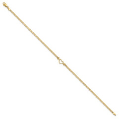 14k Fancy Heart 9inch Anklet