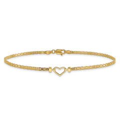 14k Fancy Heart 9inch Anklet