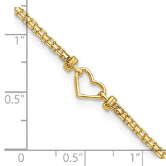 14k Fancy Heart 9inch Anklet