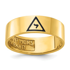 IBGoodman 10k Men's Polished with Black Enamel 14th Degree Grand Elect Masonic Ring