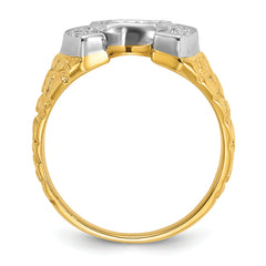 10k Two-tone IBGoodman Men's Horseshoe Diamond Complete Ring