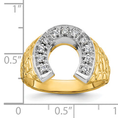 10k Two-tone IBGoodman Men's Horseshoe Diamond Complete Ring