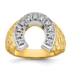 10k Two-tone IBGoodman Men's Horseshoe Diamond Complete Ring