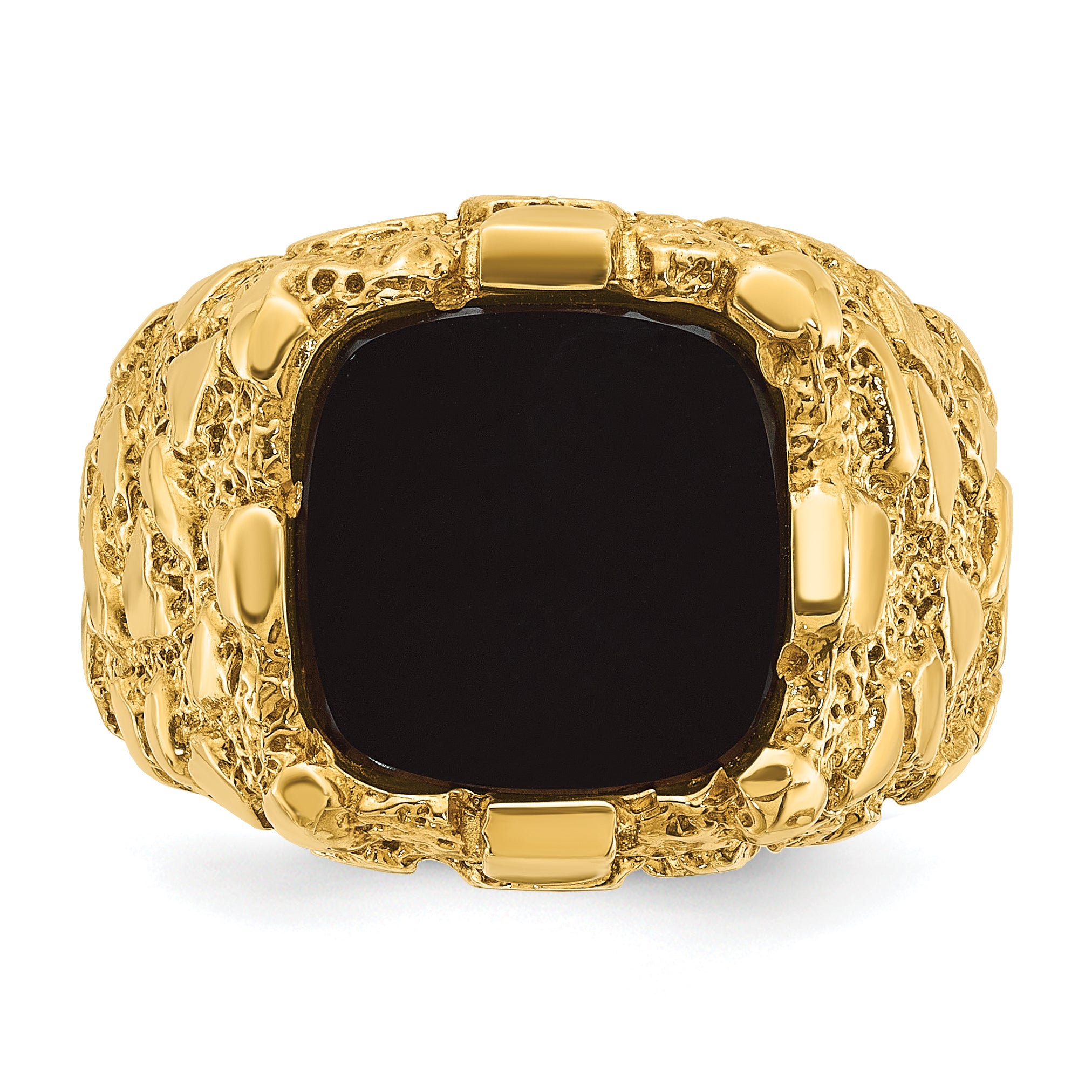 10k IBGoodman Men's Onyx Nugget Complete Ring