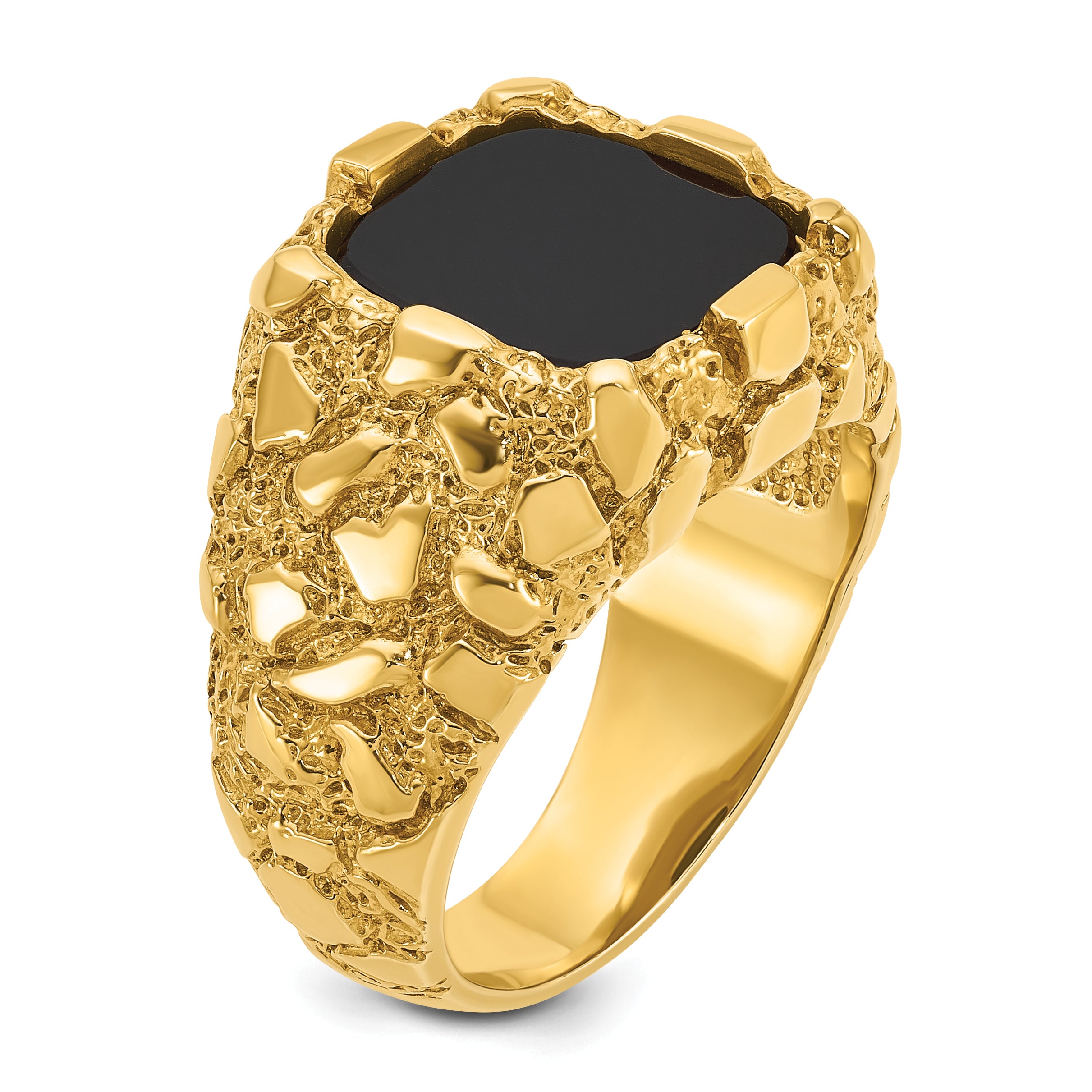 10k IBGoodman Men's Onyx Nugget Complete Ring