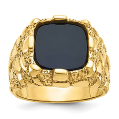 10k IBGoodman Men's Onyx Nugget Complete Ring