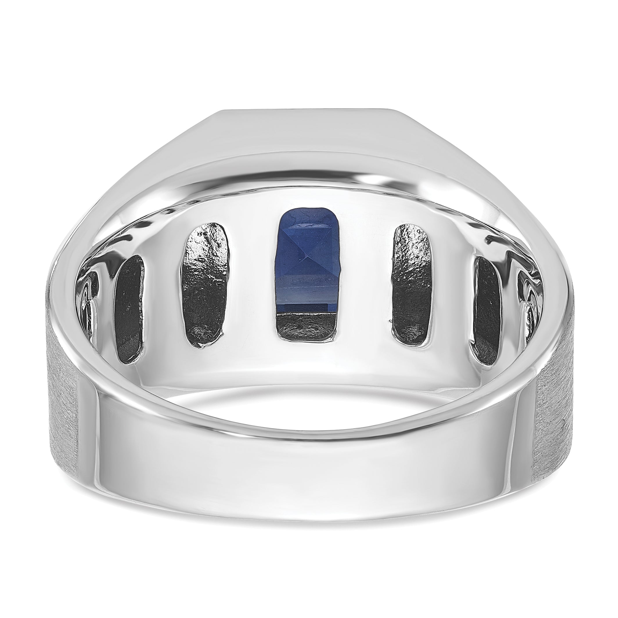 10k White Gold IBGoodman Men's Cr. Sapphire and Diamond Complete Ring