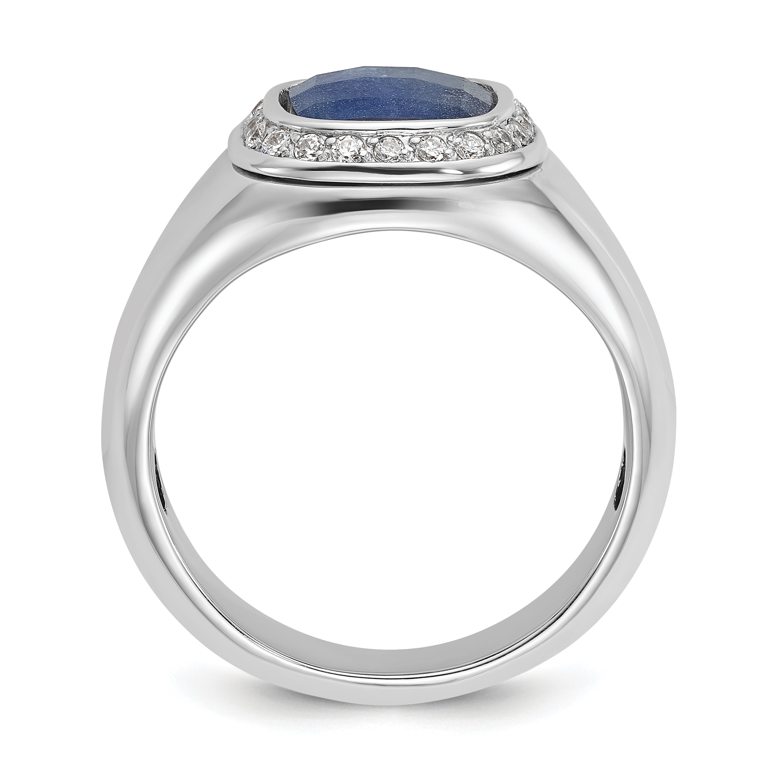 10kw IBGoodman Men's Sapphire Doublet Stone and Diamond Complete Ring