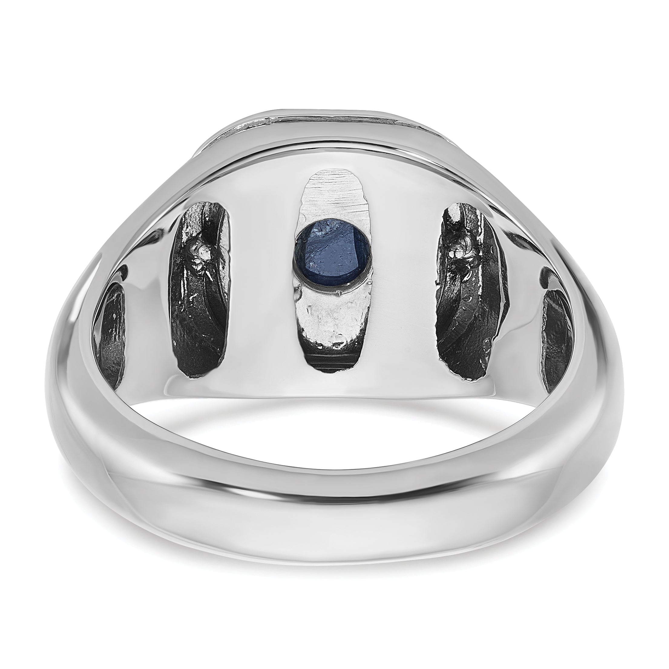 10kw IBGoodman Men's Sapphire Doublet Stone and Diamond Complete Ring