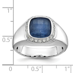 10kw IBGoodman Men's Sapphire Doublet Stone and Diamond Complete Ring