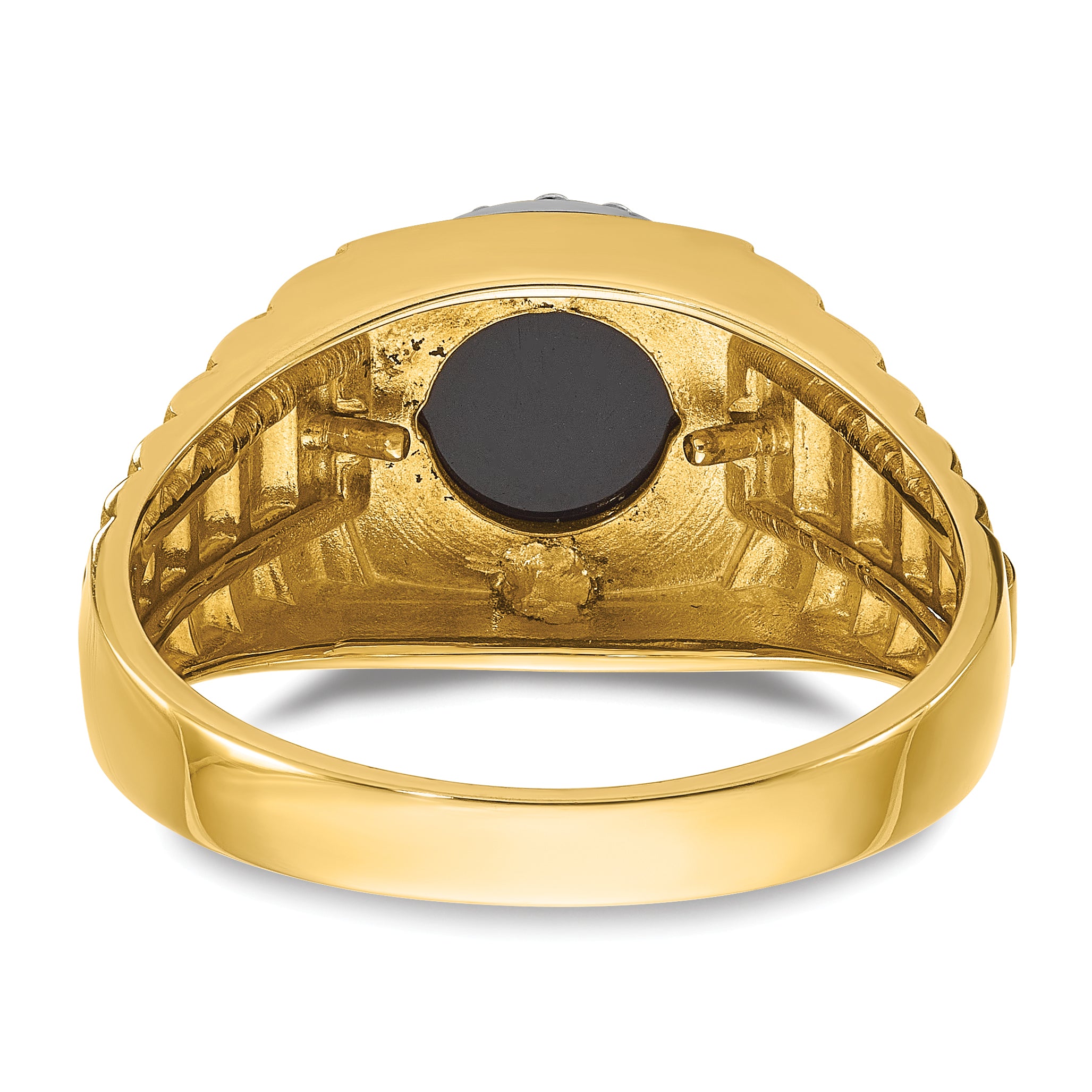 10k Two-tone IBGoodman Men's Onyx and Diamond Complete Ring