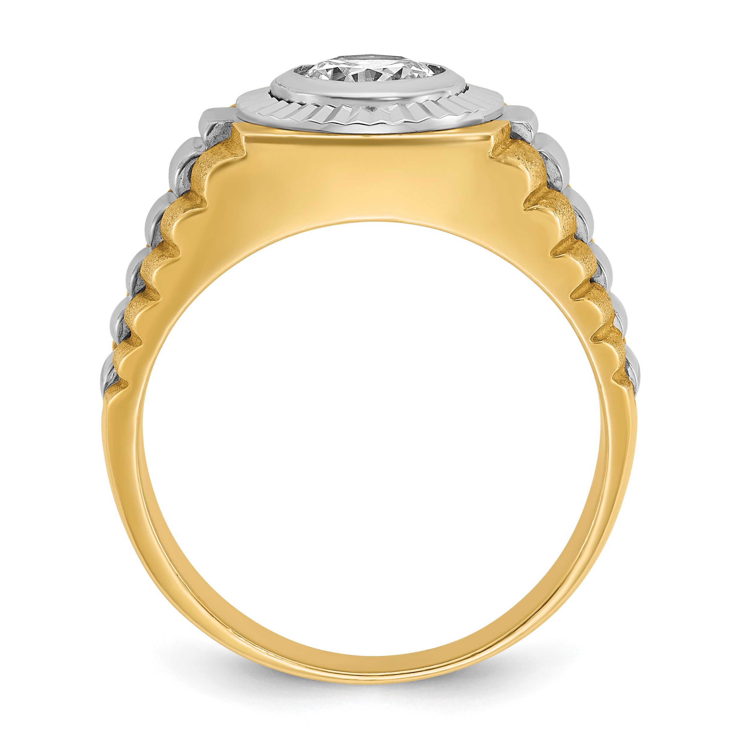 IBGoodman 10k Two-tone Men's Polished Satin and Textured Ring Mounting