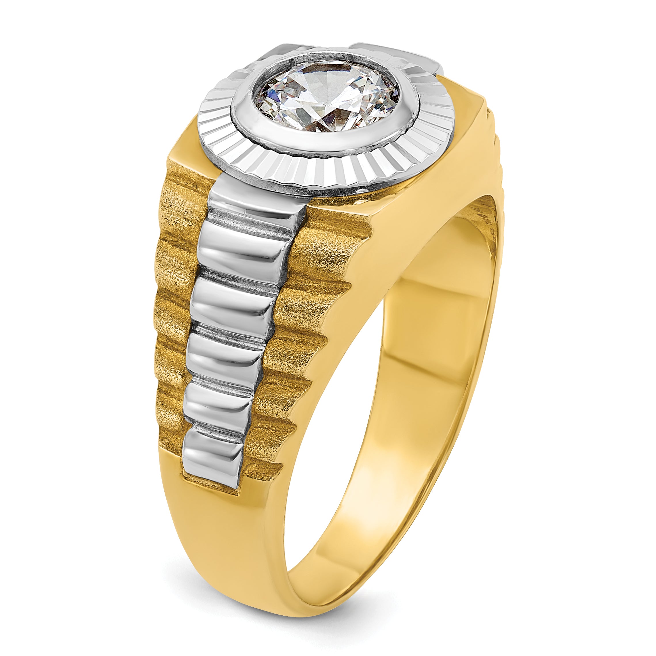 IBGoodman 10k Two-tone Men's Polished Satin and Textured Ring Mounting