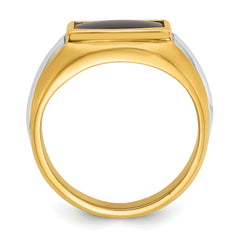 10k Two-tone IBGoodman Men's Onyx Complete Ring