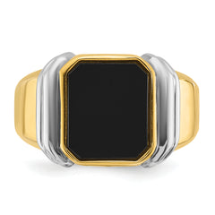 10k Two-tone IBGoodman Men's Onyx Complete Ring