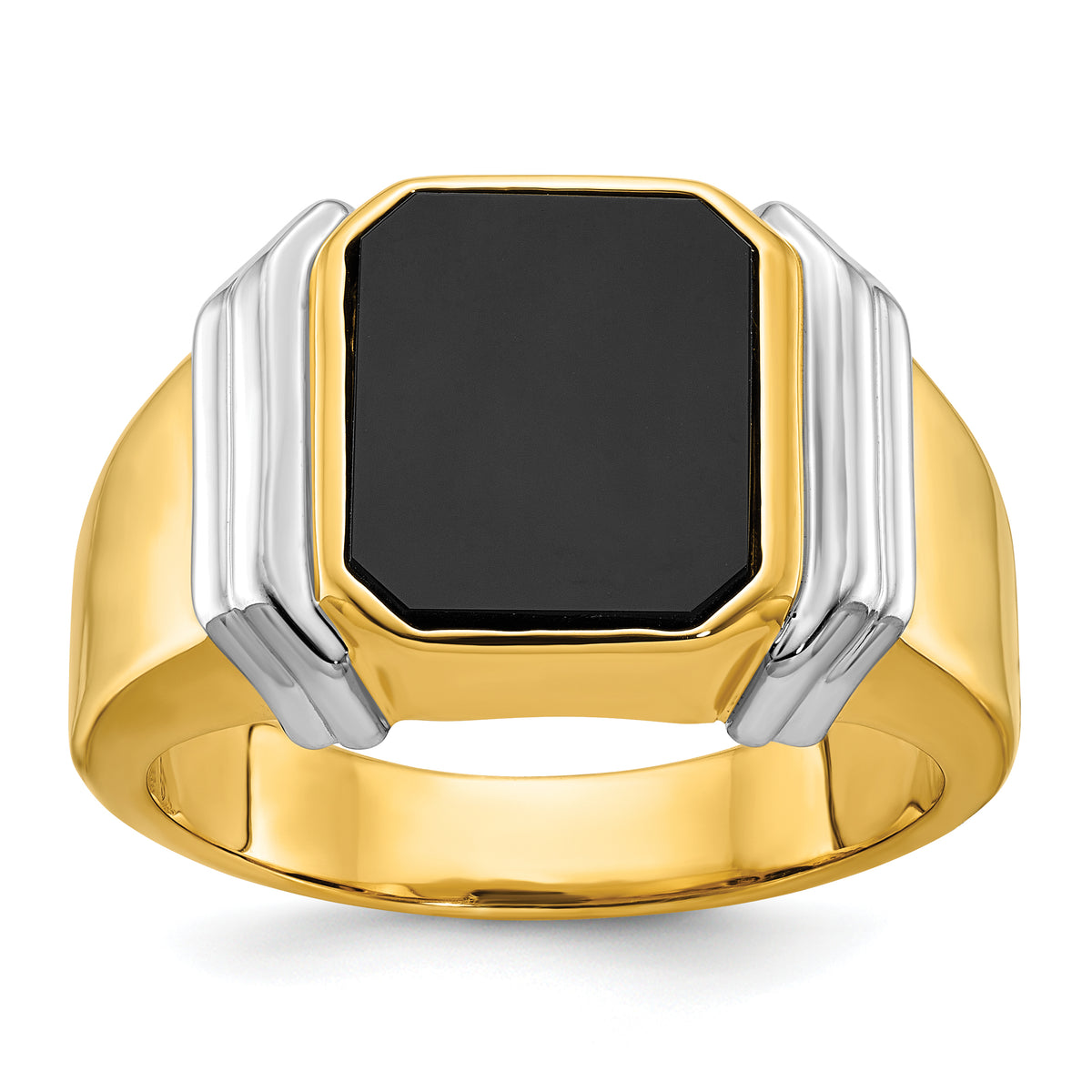 10k Two-tone IBGoodman Men's Onyx Complete Ring