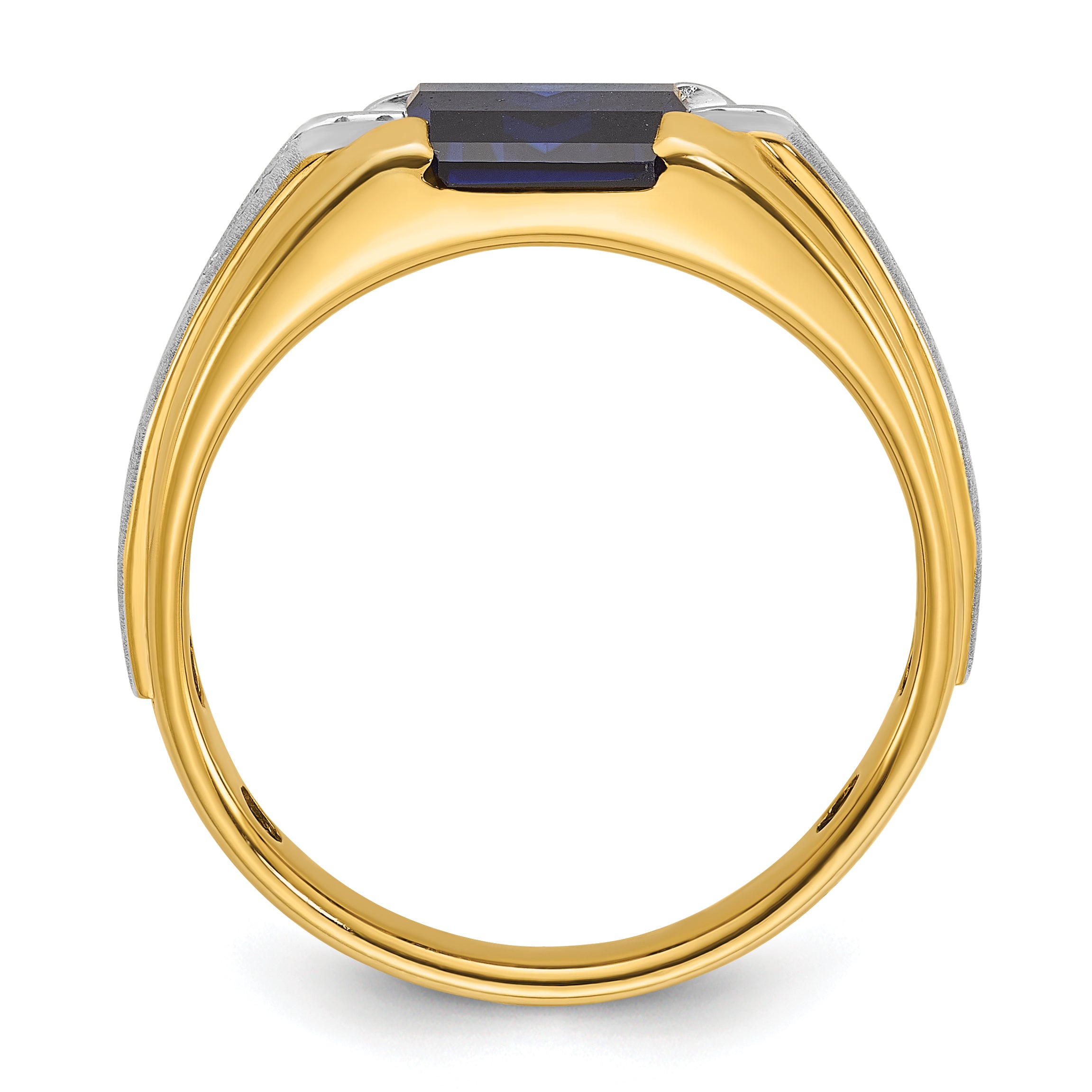 10k Two-tone IBGoodman Men's Cr. Sapphire and Diamond Complete Ring