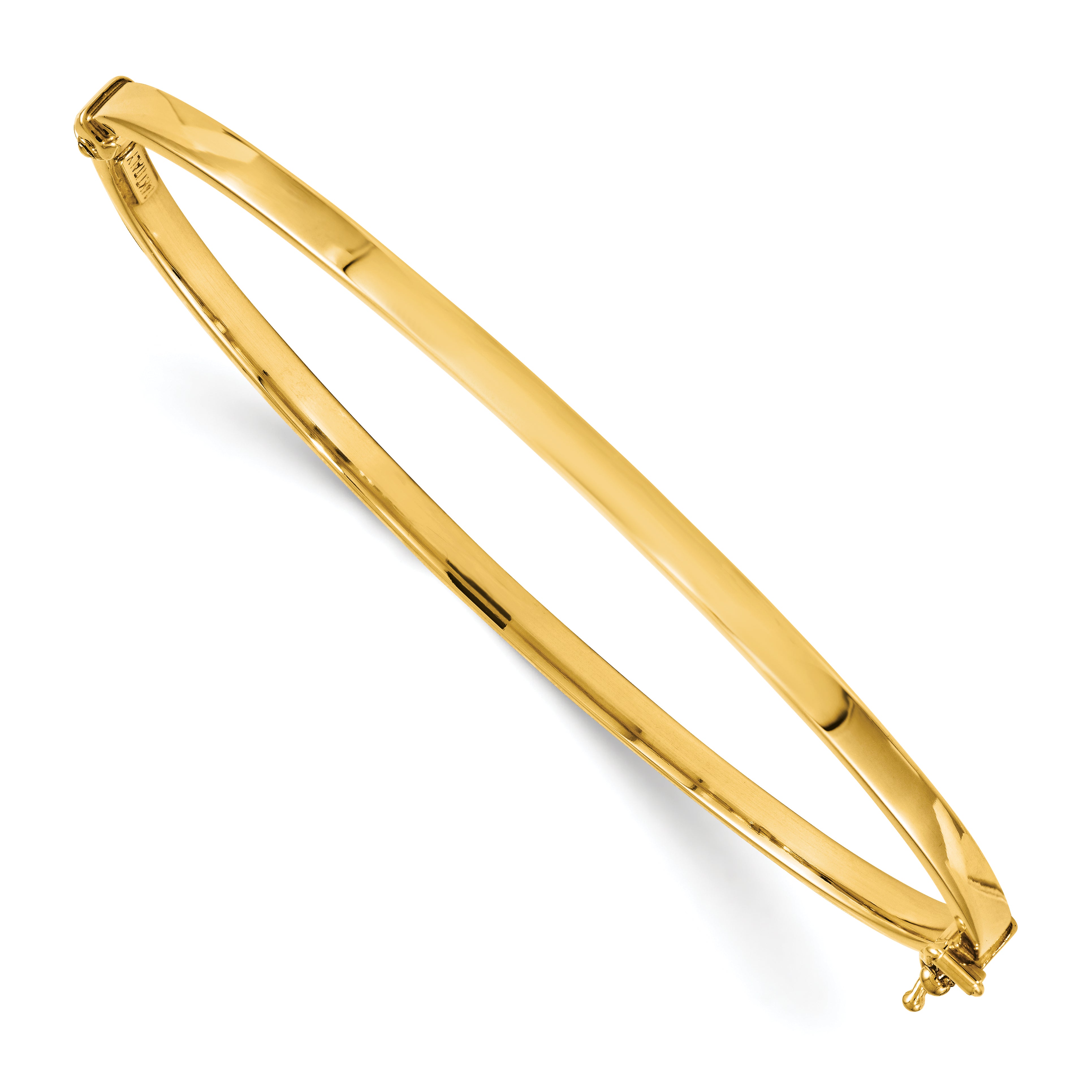 14K Polished Hinged Bangle