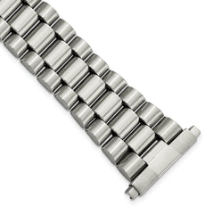 Gilden Mens Long 18-22mm President-Style Satin and Polished Stainless Steel with Deployment Buckle 7 inch Watch Band