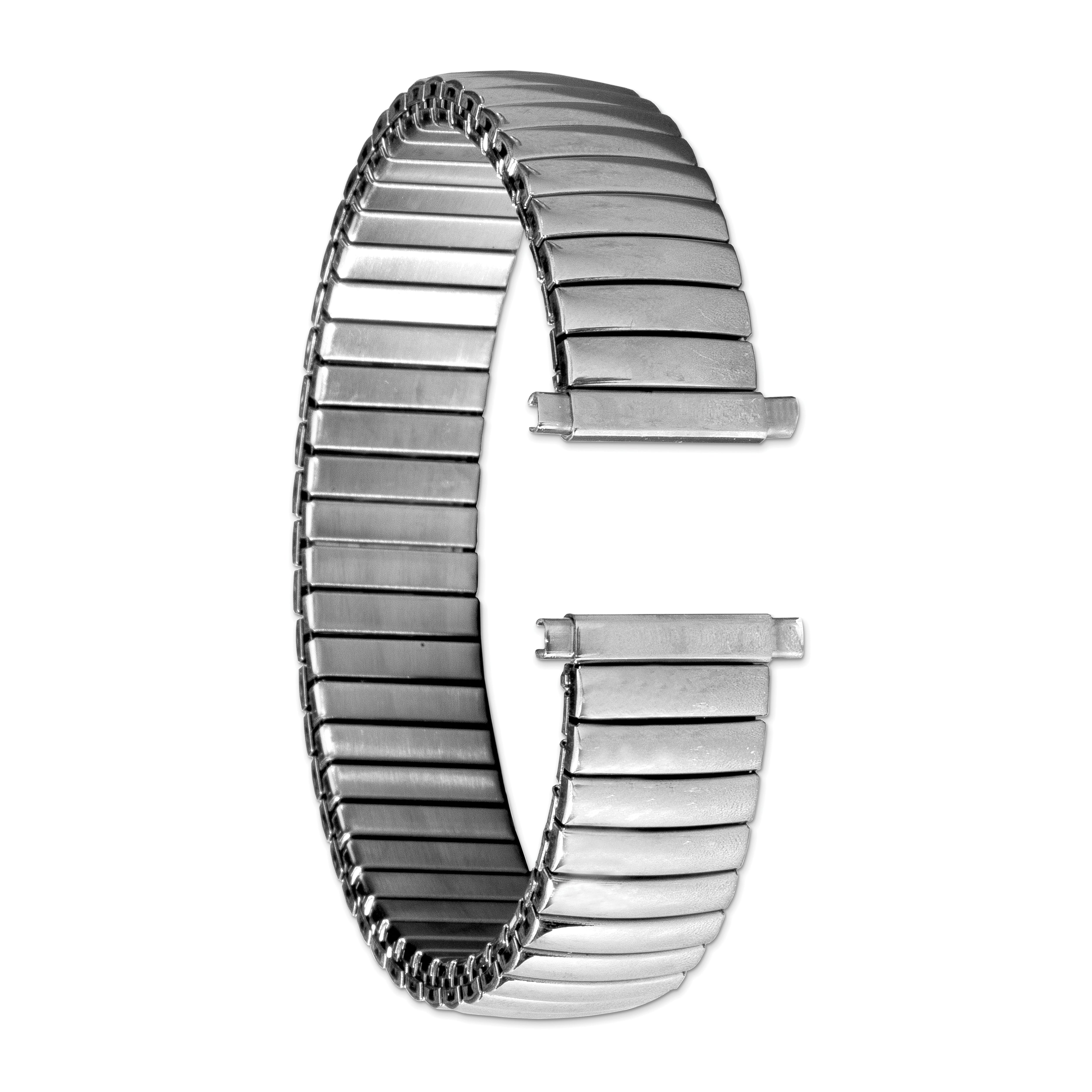 Gilden Mens Long 16-20mm Stainless Steel 7.25 inch Expansion Watch Band