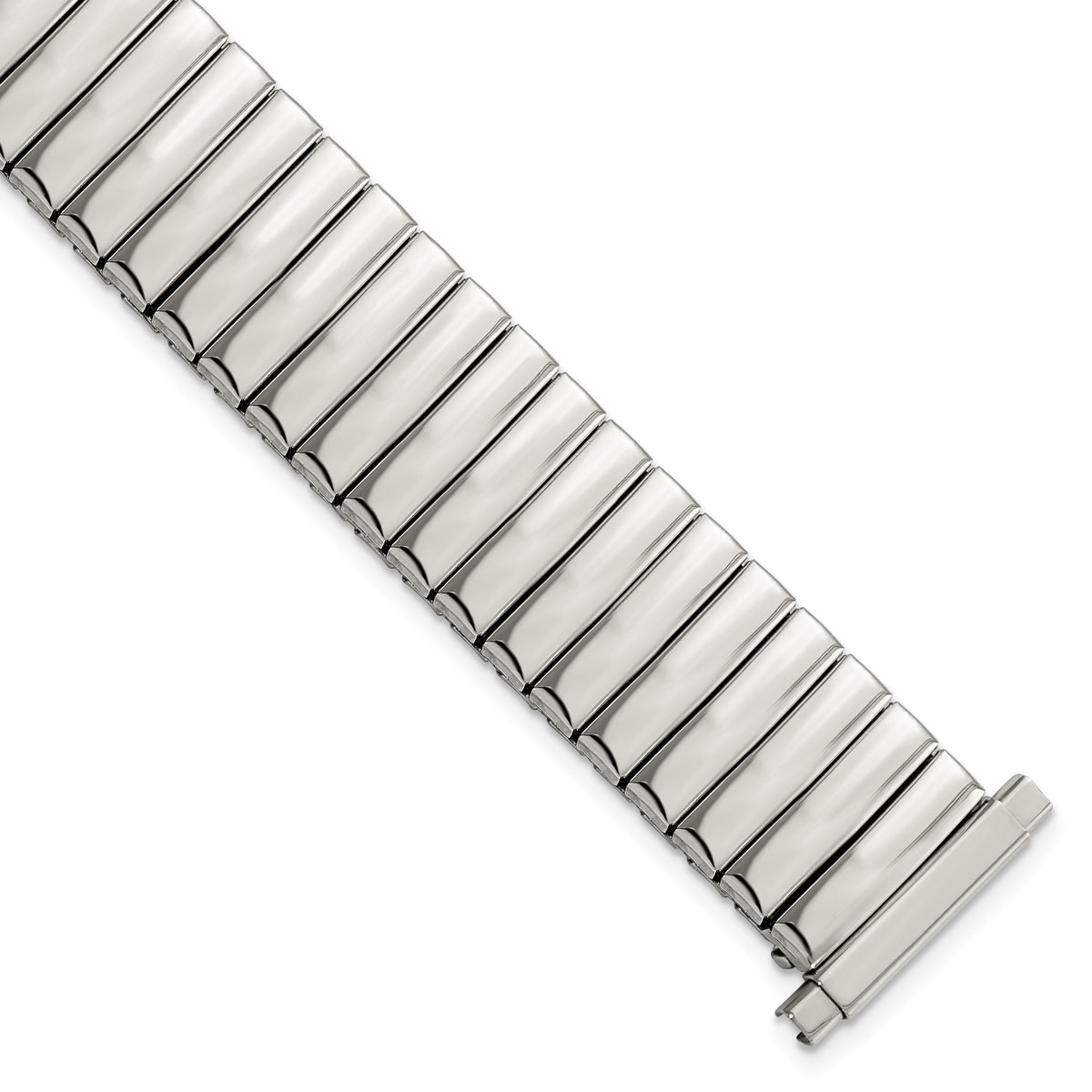 Gilden Mens Long 16-20mm Stainless Steel 7.25 inch Expansion Watch Band