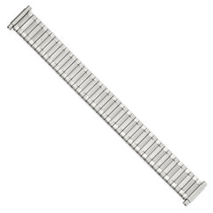 Gilden Mens Long 17-22mm Satin and Polished Stainless Steel 7.25 inch Expansion Watch Band