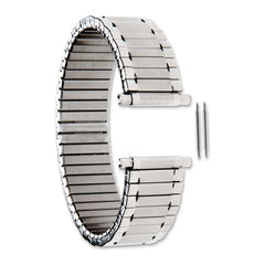 Gilden Mens Long 17-22mm Satin and Polished Stainless Steel 7.25 inch Expansion Watch Band