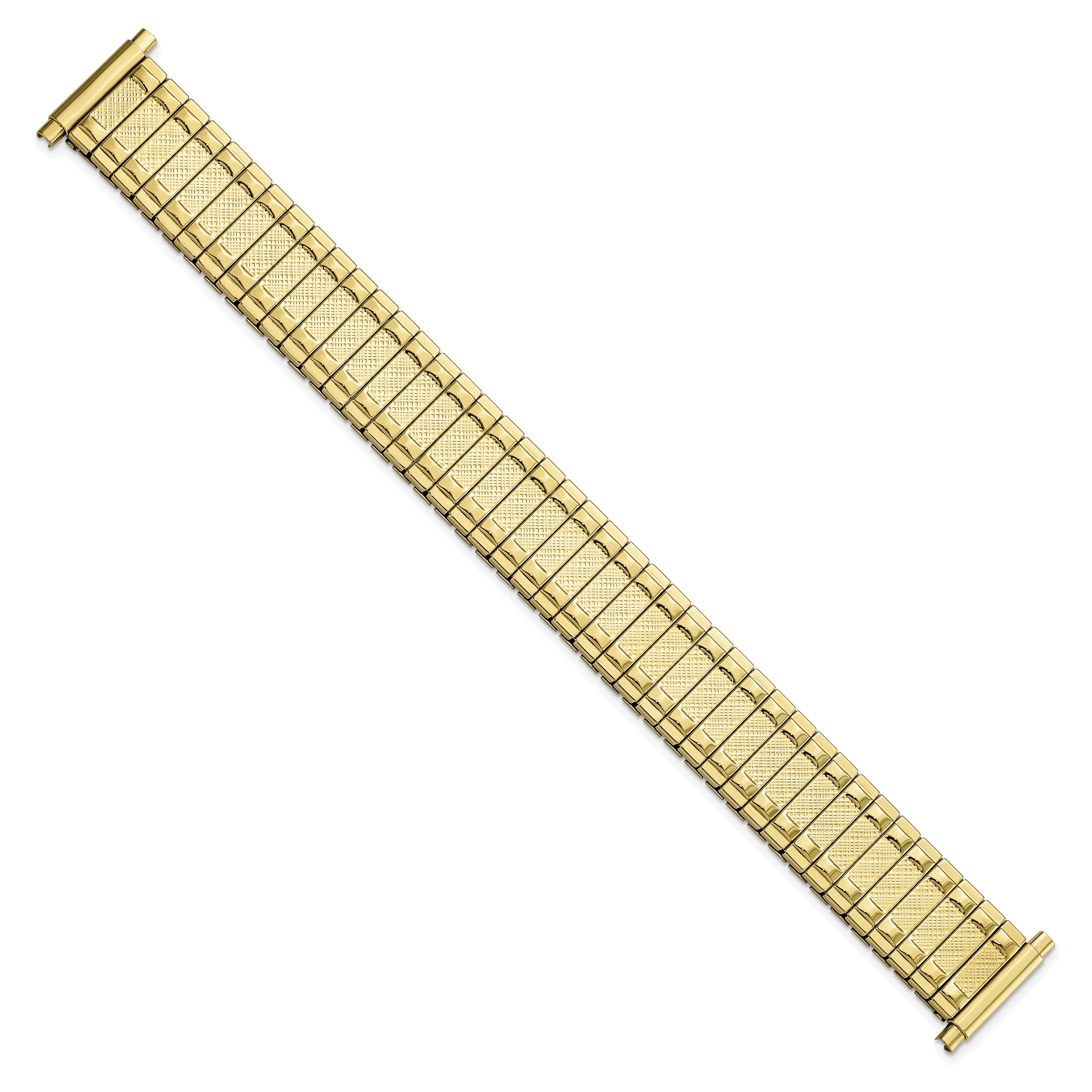 Gilden 15-20mm Satin and Polished Yellow IP-plated Stainless Steel 6.25 inch Expansion Watch Band