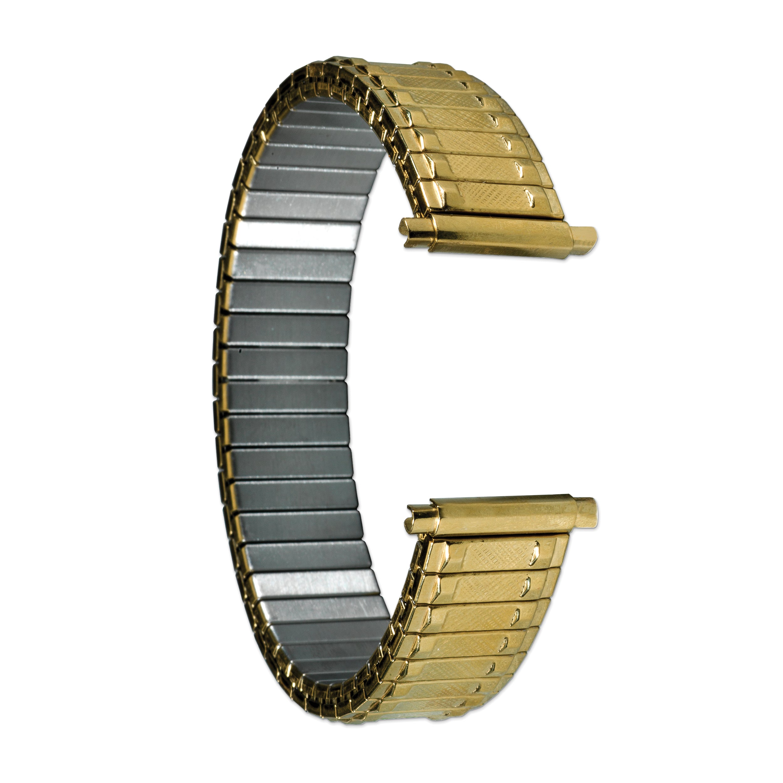 Gilden 15-20mm Satin and Polished Yellow IP-plated Stainless Steel 6.25 inch Expansion Watch Band