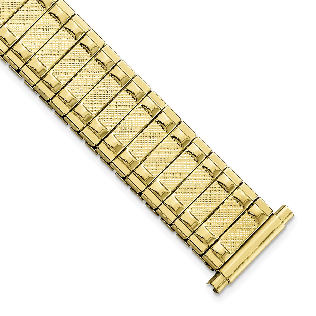 Gilden 15-20mm Satin and Polished Yellow IP-plated Stainless Steel 6.25 inch Expansion Watch Band