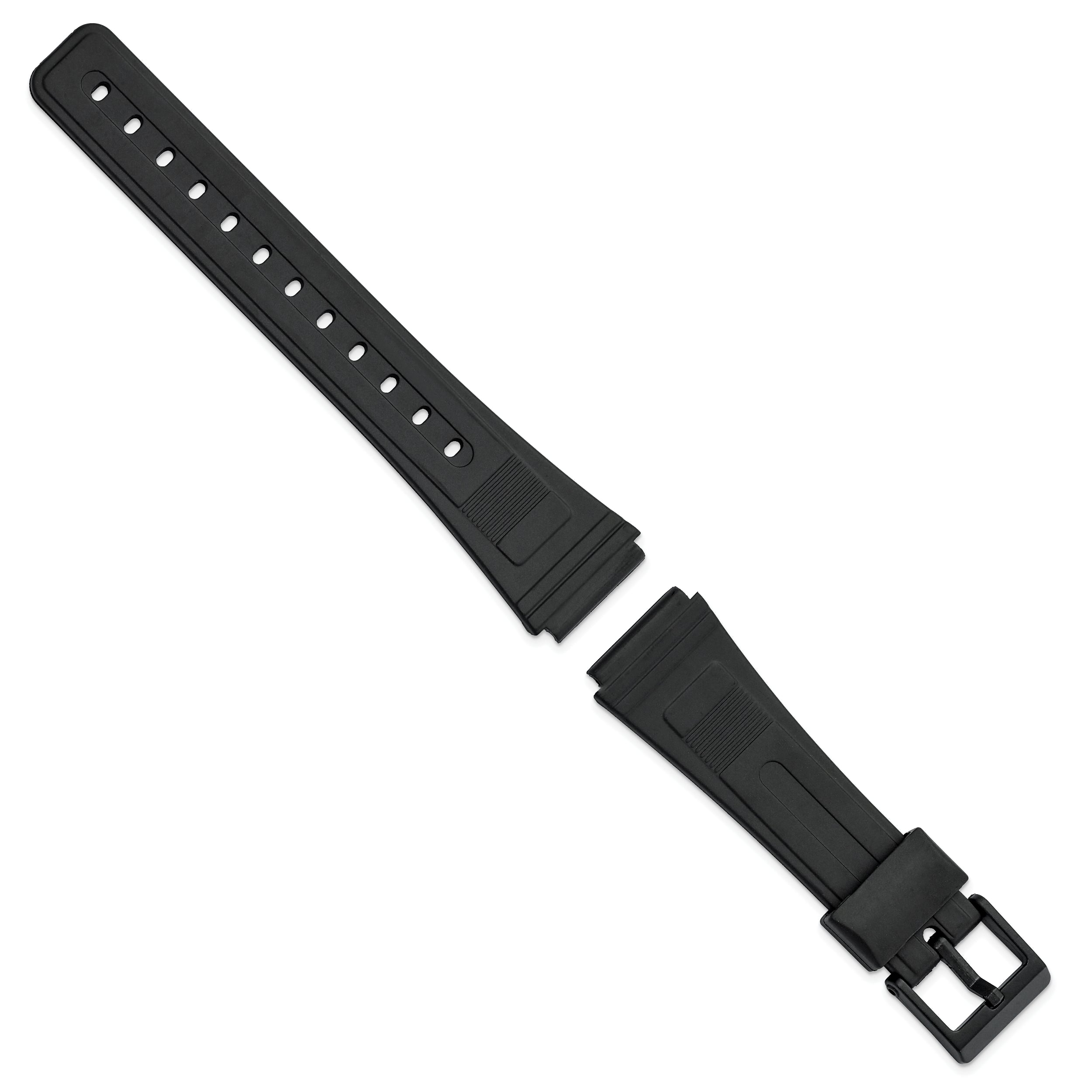 Gilden 19mm Black Polyurethane Sport with Black Acrylic Buckle 7.3 inch Watch Band