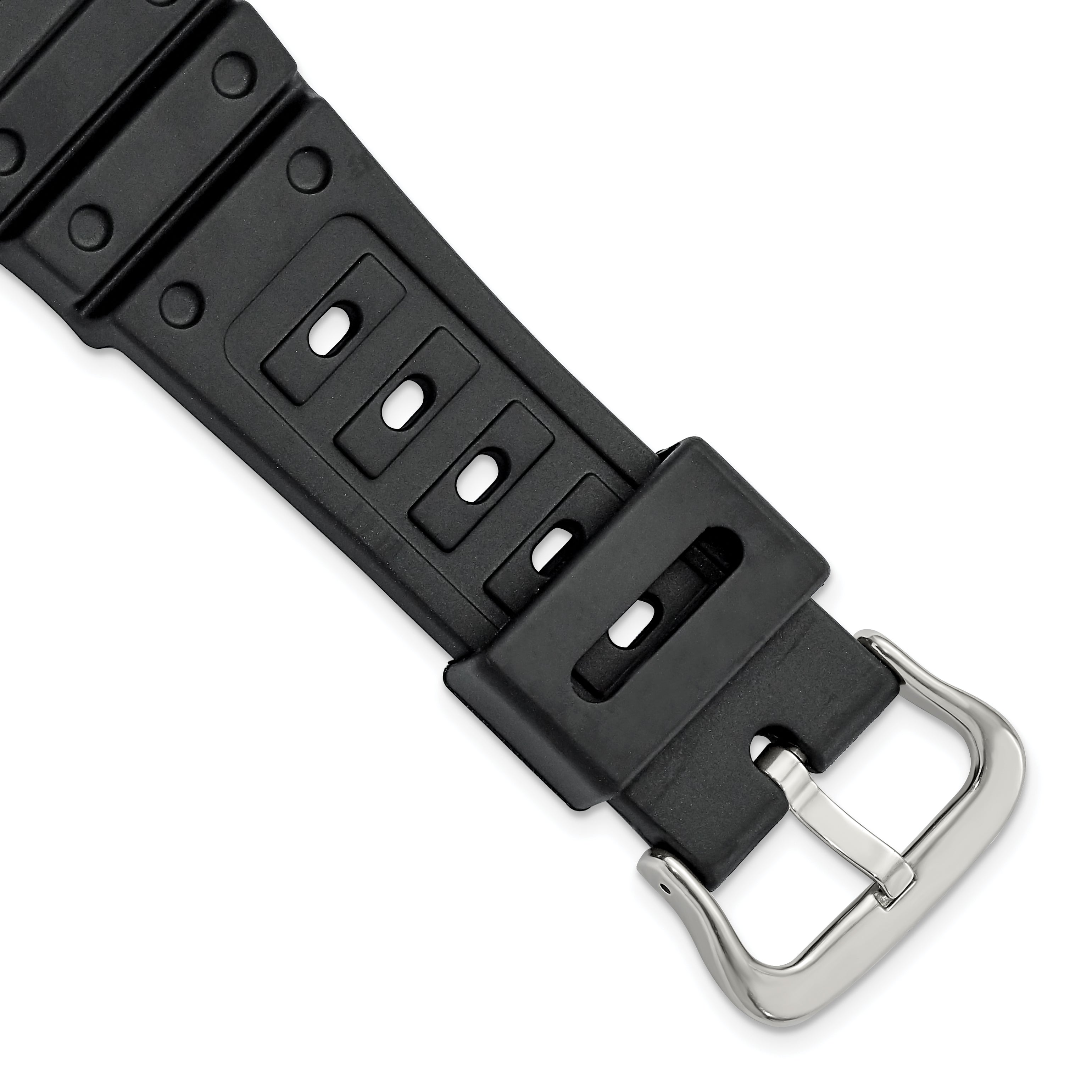 Gilden 18mm Black Polyurethane Sport with Stainless Steel Buckle 7.9 inch Watch Band