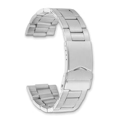 18-20mm Satin Stainless Steel Oyster-Style Link with Deployment Buckle 6.75 inch Watch Band