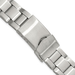 DeBeer 18-20mm Satin Stainless Steel Oyster-Style Link with Deployment Buckle 6.75 inch Watch Band