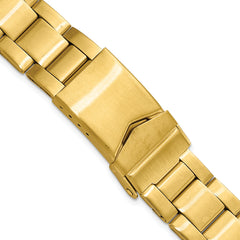 DeBeer 18-20mm Satin Gold-tone Stainless Steel Oyster-Style Link with Deployment Buckle 6.75 inch Watch Band