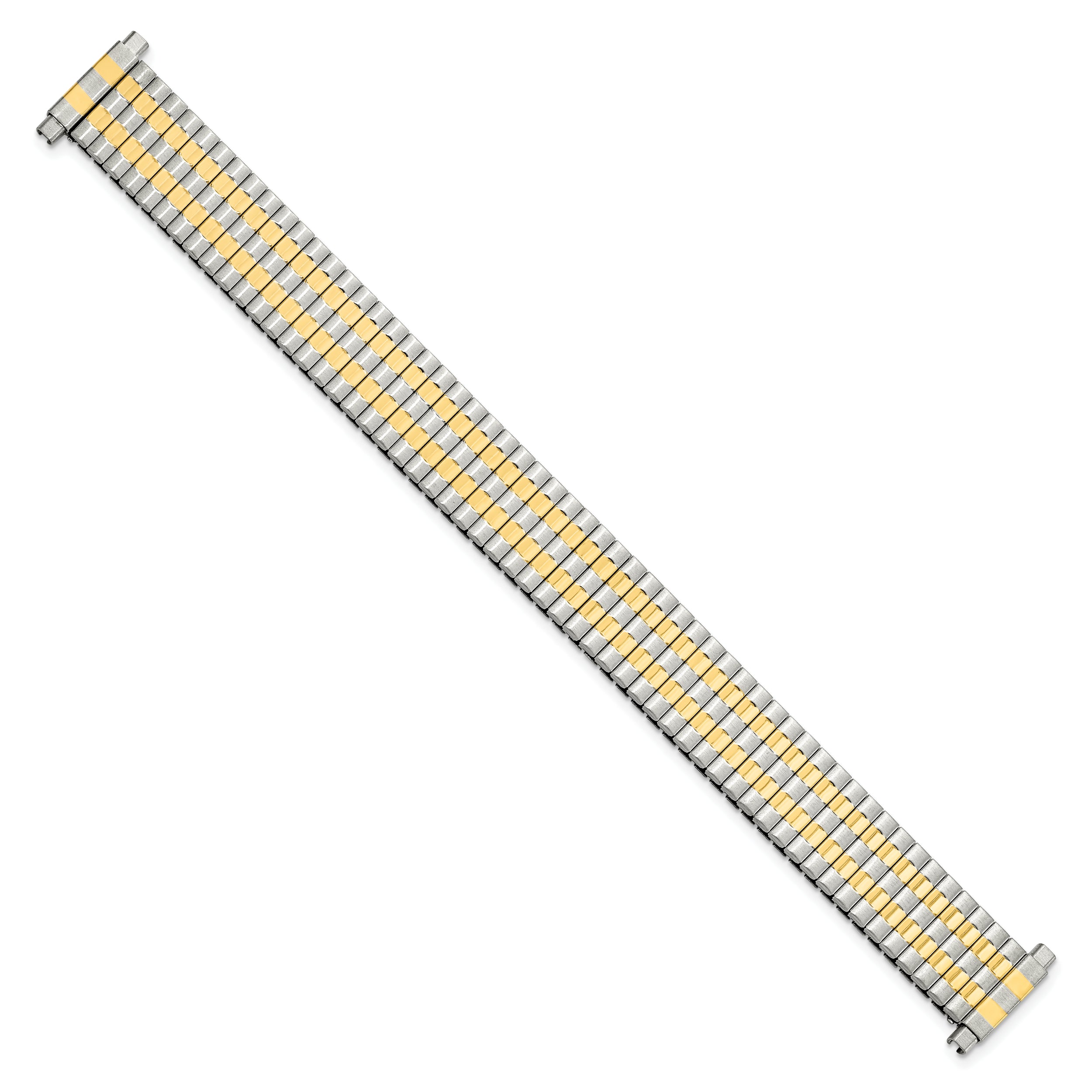 12-16mm Ladies Satin and Polished Two-tone Stainless Steel Thin-Flexo Expansion Link 5.75 inch Watch Band