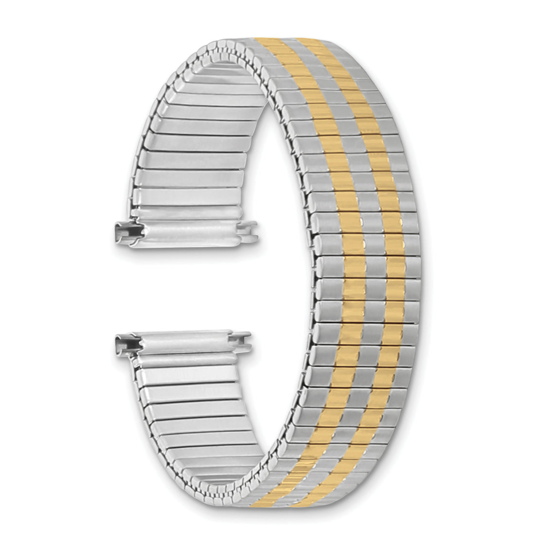 12-16mm Ladies Satin and Polished Two-tone Stainless Steel Thin-Flexo Expansion Link 5.75 inch Watch Band