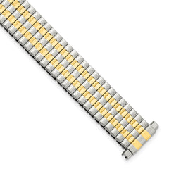 DeBeer 12-16mm Ladies Satin and Polished Two-tone Stainless Steel Thin-Flexo Expansion Link 5.75 inch Watch Band