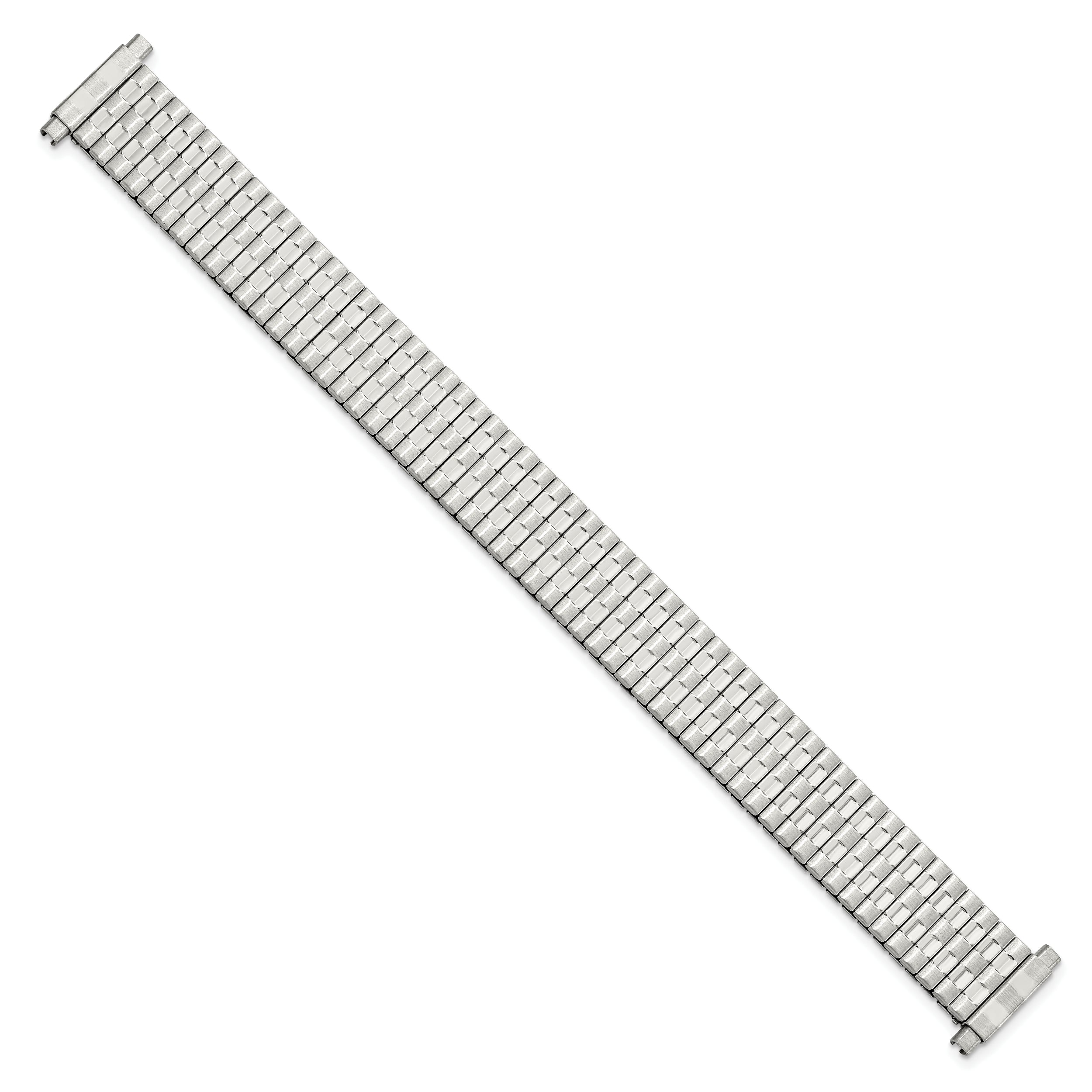 12-16mm Ladies Satin and Polished Stainless Steel Thin-Flexo Expansion Link 5.75 inch Watch Band