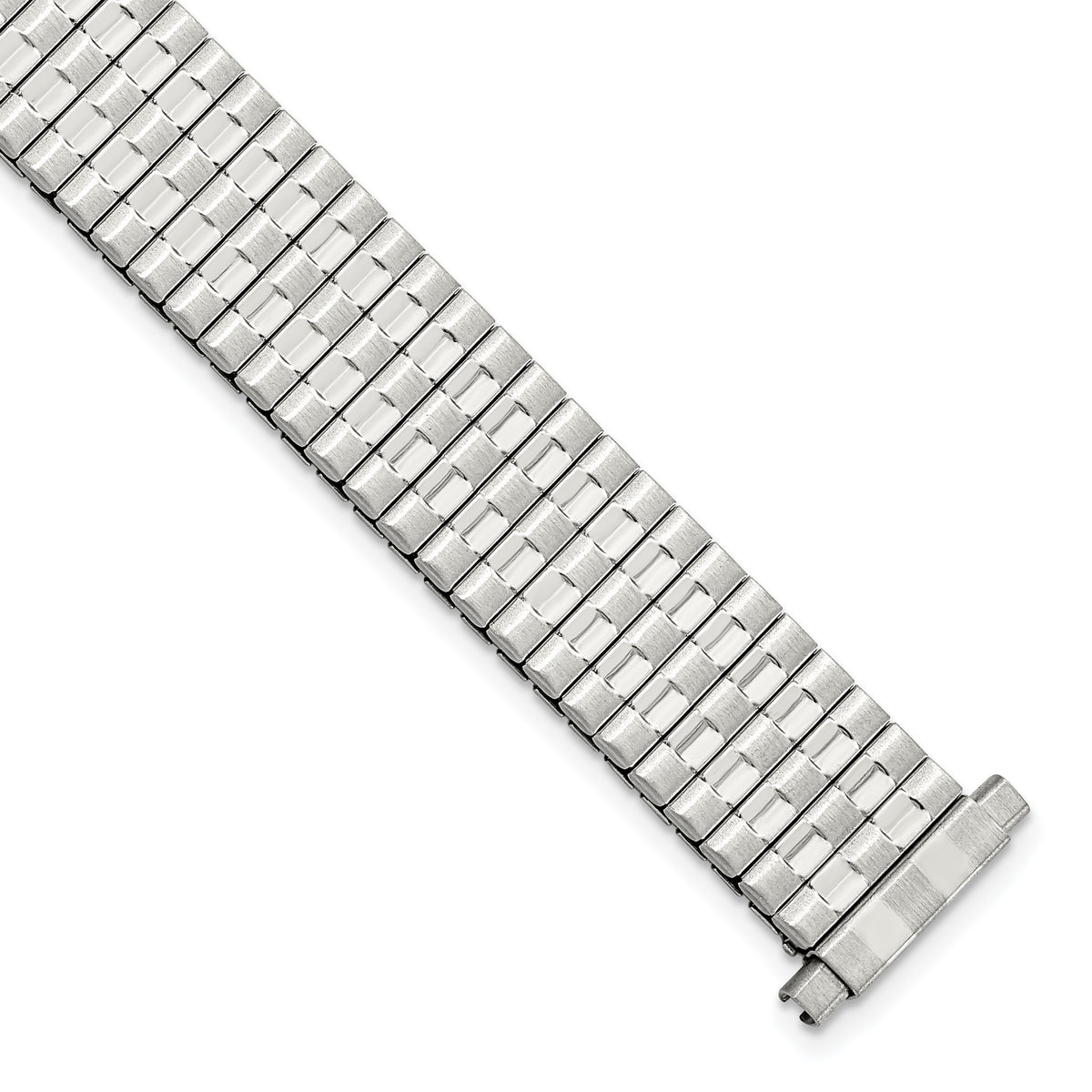 DeBeer 12-16mm Ladies Satin and Polished Stainless Steel Thin-Flexo Expansion Link 5.75 inch Watch Band