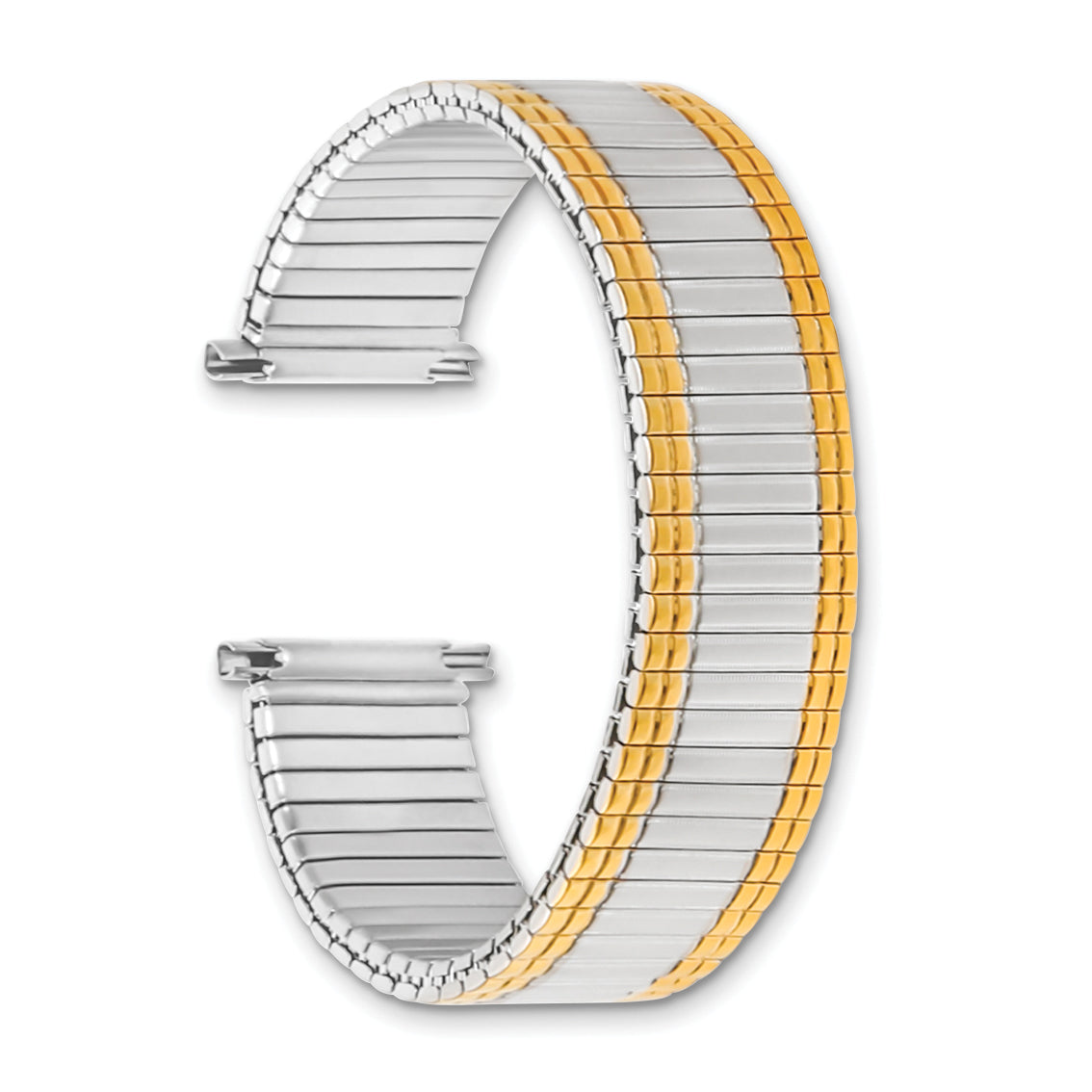 12-15mm Ladies Sanded and Polished Two-tone Stainless Steel Thin-Flexo Expansion Link 6 inch Watch Band