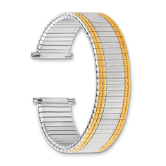 12-15mm Ladies Sanded and Polished Two-tone Stainless Steel Thin-Flexo Expansion Link 6 inch Watch Band