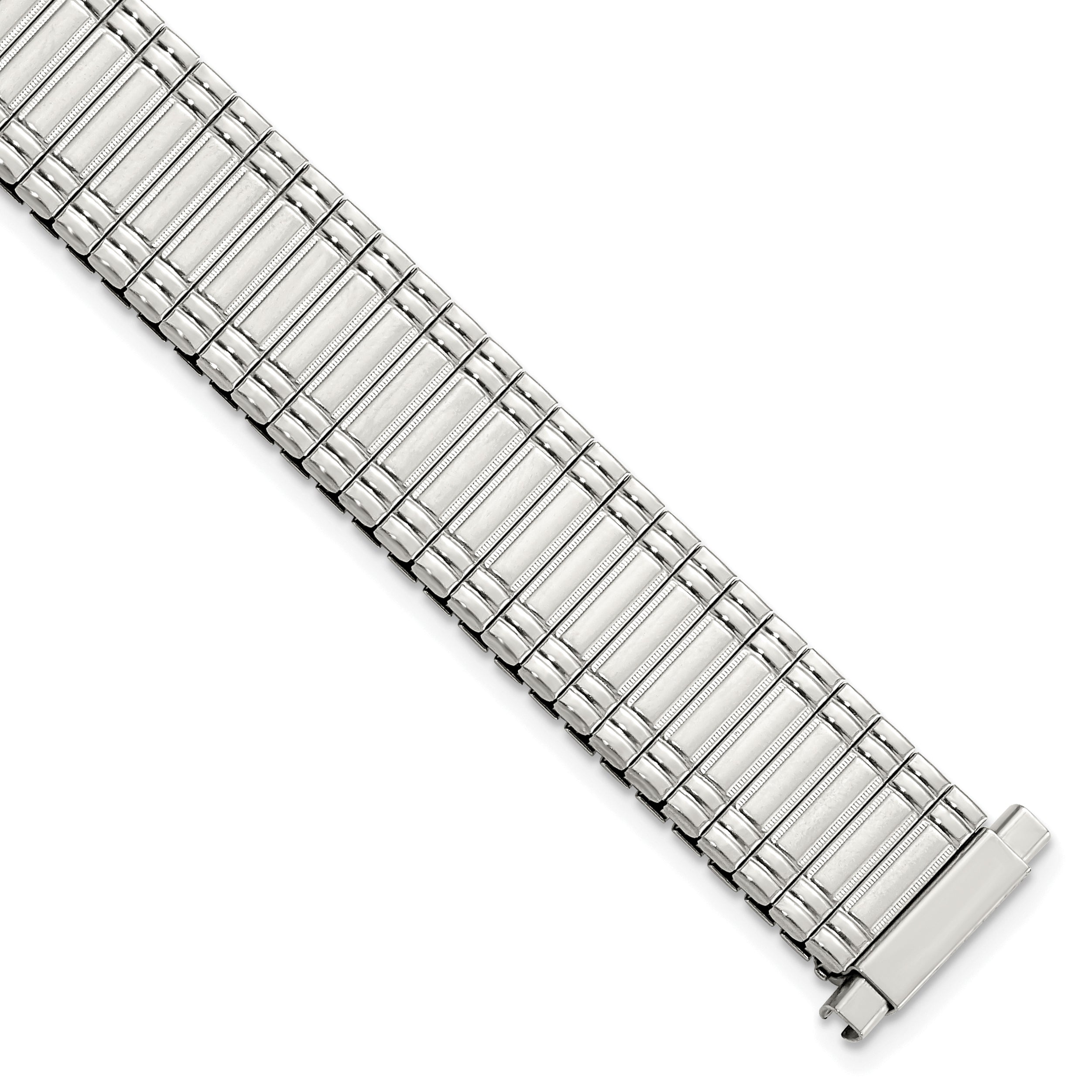 DeBeer 11-15mm Ladies Sanded and Polished Stainless Steel Thin-Flexo Expansion Link 6 inch Watch Band