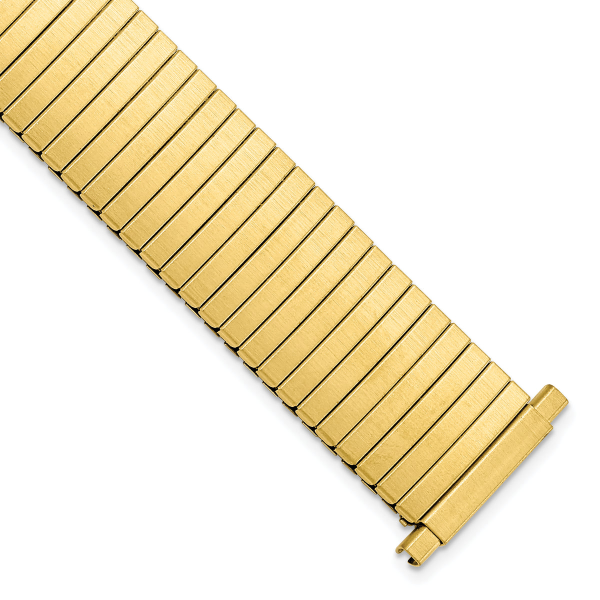 DeBeer 17-22mm Mens Satin Gold-tone Stainless Steel Thin-Flexo Satin Expansion 6.5 inch Watch Band